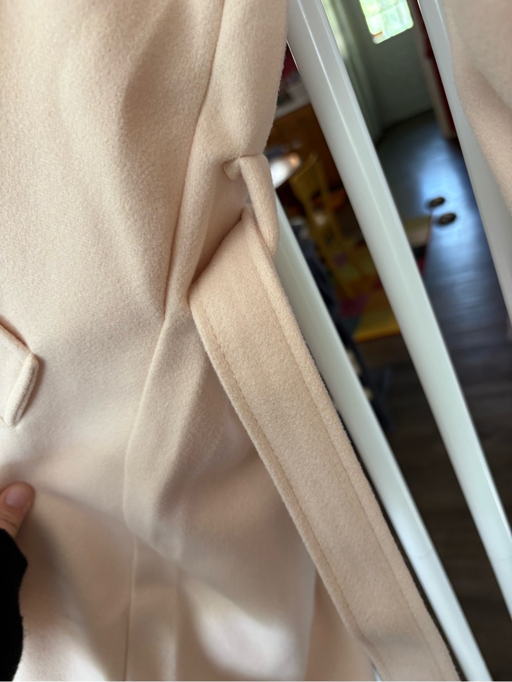 WOMENS LIGHT APRICOT WINTER PEA COAT - Picture 5 of 9